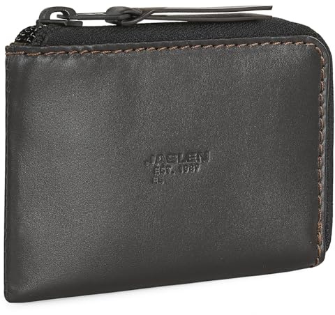 JASLEN - Porte-Monnaie en Cuir pour Homme, Porte-Monnaie et Portefeuille Homme. RFID 205644, Brun Foncé - Brun, Única, Sport