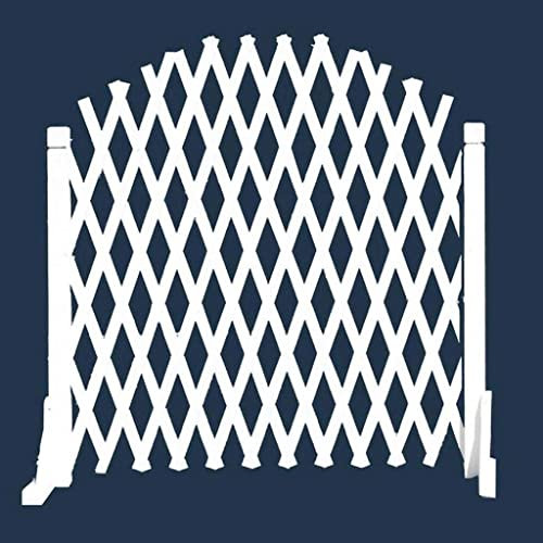 GUODDM Hundezaun Gartenzaun Sichtschutz - Multifunktionaler Teleskop-Pflanzen-Kletterpflanzenrahmen, Garten-/Hofgeländer, für Balkon-Zaun, Gartenschutz, Raumteiler (Color : White, Size : H90cm)