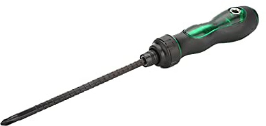 Destornillador ajustable 2 en 1, destornillador intercambiable Phillips ranurado de 6 x 180 mm con puntas magnéticas, trinquete y agujero de fuerza para reparación de instrumentos