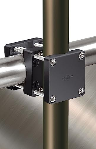 4smile Sonnenschirmhalter Balkongeländer – Aluminium Sonnenschirm Balkon Halterung - Schirmhalterung SunnySquare, stabiles Universaltalent, hält jeden Balkonschirm, schwarz