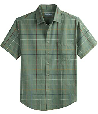 Coevals Club Chemise Hommes Manches Courtes Décontractée Lin Casual à d'été Plage Poches Coton Business Bouton Shirts Regular Fit