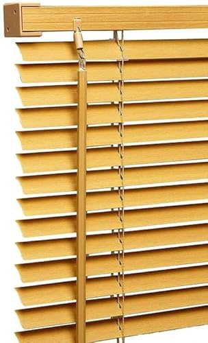 PVC Venetian Blind Easy Fit Privacy Curtains 25mm Thin Slats Trimmable Metal Headrail & Fittings Blinds Windows Treatment Shutters Twist Open Close for Home Office (Teak, 240cm Width x 213cm Drop)