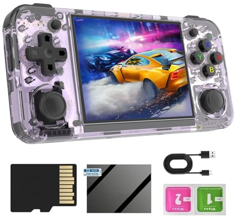 RG35XX H Console Portatile Retrogaming, Sistema Linux 5500 Giochi 64G Videogiochi Portatili, Schermo Da 3,5 Pollici Game Console Supporto Gamepad e Uscita TV, Batteria 3500mAh Console Retro Game