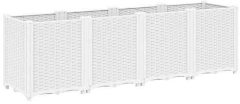 vidaXL Odlingslåda vit 160x40x53 cm PP, hög odlingslåda, odlingskruka, blomkrukor, höga odlingslådor, odlingskrukor, blomkruka, utomhuskruka