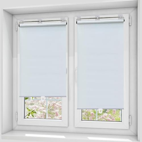 Tragbare Verdunkelungsrollos,Heberollos Für Fenster,40cm 50cm 60cm 90cm 110cm 150cm Balkon-Sonnenschutz-Rollos,Temporäre Sichtschutzrollos Für Schlafzimmer,Küche,White-65x150cm(25.6x59in)