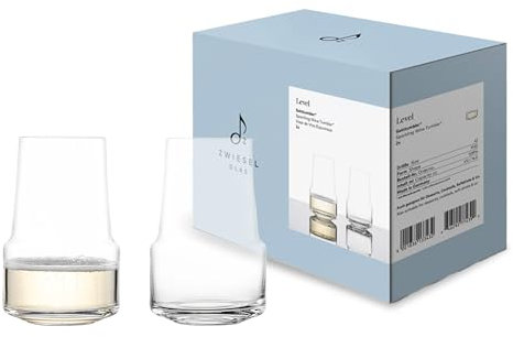 Zwiesel Glas Level 123914 - Set di 2 bicchieri da spumante senza manico con punto di moussing per spumante, latte e frullati, lavabili in lavastoviglie, made in Germany