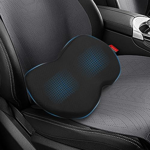 TNSLAND Cojin Lumbar Coche Cojín Ergonómico Cojines para Conductores Cojín de Espuma de Memoria para Adultos Cojín de Alivio del Dolor del Asiento del Conductor para el Coche Silla de Oficina Negro
