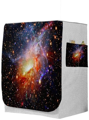 Highdi 3D Housse de Protection pour Machine à Laver, Chargement Frontal Housse à La Poussière avec Ouverture Frontale (Capacité S 6~7,5kg,Univers 3)