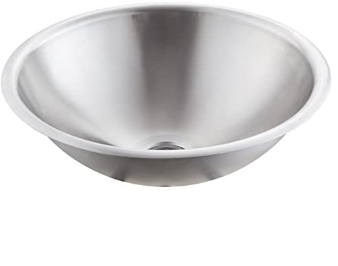 TVSKWMRQ Lavelli da Bagno da appoggio Lavabo da Bagno sottopiano Lavabo da Bagno Rotondo in Acciaio Inossidabile Spazzolato Lavabo da toeletta Lavabo Artistico Lavandino da Bagno Lavabo