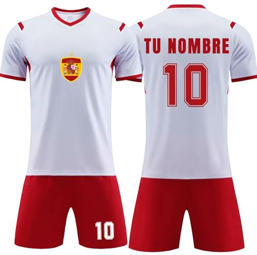 Genérico Camiseta de Fútbol España Niño Hombre, Camiseta Futbol Personalizada con tu Nombre Número, Equipaciones de Futbol Infantil/Adulto 2024