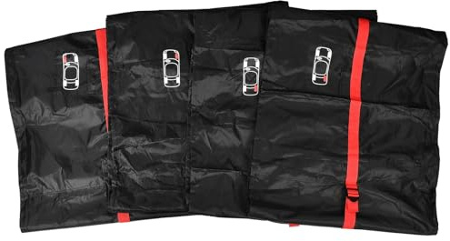 Blueshyhall 4 Stück Auto Abdeckung Reifen, Reifentaschen 13-23 Zoll mit Tragegriff und Aufbewahrungstasche, Ersatzreifen Abdeckung Spare Tire Storage Cover Wasserdicht (Rot, 19-23)
