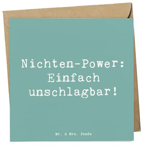 Mr. & Mrs. Panda Grußkarte Spruch Nichte Power - Geschenk, anlasskarte, Glückwunschkarte, faltkarte, Verwandtschaft, Dankeschön, Klappkarte, doppelkarte, Freude, Familie, Energie, Liebe