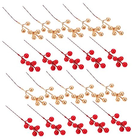 Amosfun 20stücke Künstliche Berry Stiele Beerendekor Partydekoration Beerenpflückdekor Künstliche Beeren Für Tischdeko Weihnachten Basteln Geschenke