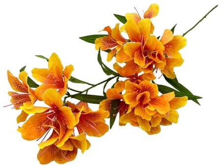 HUFFA Fleur de Rhododendron trijumeau – Décoration de Mariage élégante et pièce maîtresse de Salon(Orange)