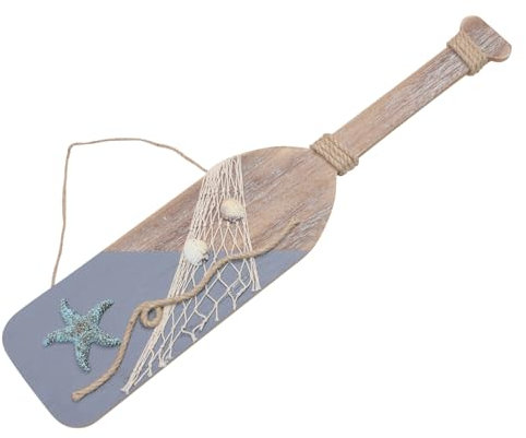Cabilock Holzruder Mit Meeresmotiv Nautisches Holzruder Für Hause Wanddekor Mit Muschel Hänge Anhänger Für Zuhause Raffiniertes Design