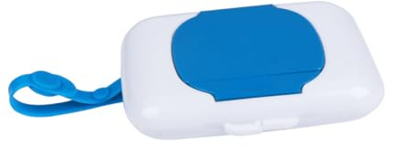 Anneome Salviette Umidificate Portatile per Custodia Leggera con Bottone Silicone Appendiabile per Passeggino e Culla Contenitore Riutilizzabile per Salviette Umide Pulite e Comode Blu