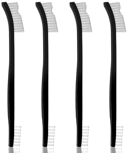 Ouligay 4pcs Small Cleaning Brush Set, Double-Ended Detail Cleaning Brush, Nylon Crevice Cleaning Brush for Jewelry, Car Detailing, and Household Use
