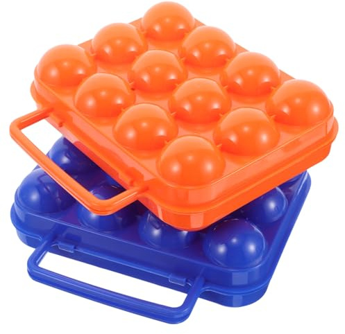 Gatuida 2pezzi Contenitore Per Uova Con Scatola Portaoggetti Anticaduta Per Campeggio e Uso Domestico Design Protettivo Con Comoda Maniglia