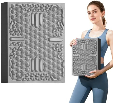 HAPBEAR Exercise Balance Pad - 15x12 Non-Slip Textured Foam Pad with 2-in-1 Stability, 2.2 Thick TPE & EVA with Soft Cushioning for Adults, Physical Therapy Core Training - Black