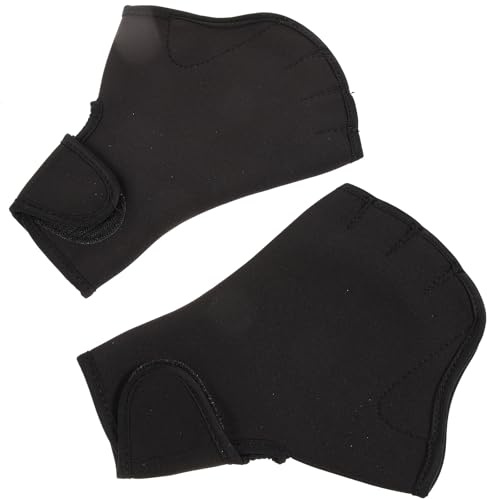 BUGUUYO Guantes De Natación Resistentes Al Agua y Palmeados, Talla M, Color Negro, De Material Suave y Transpirable, Correa Ajustable para Entrenamiento De Resistencia Acuática y Fitness En Piscina