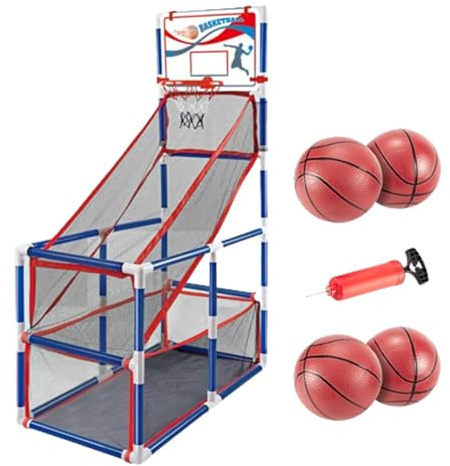 drburpily Sport Basketboll Brädspel Arkadspel Barn Basketkorg Inomhus Kul Justerbar Höjd Leksaker Födelsedagspresent Äventyr Barnkorgssatser Födelsedagspresent Pojkleksaker , 4 bollar