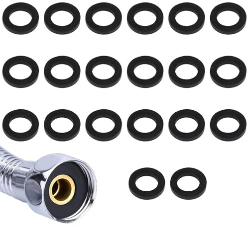 KNUIUYY 20 Piezas Arandelas de Sellado O Ring, Goma Junta Plana, Arandelas de Goma 19 mm para Manguera de Ducha