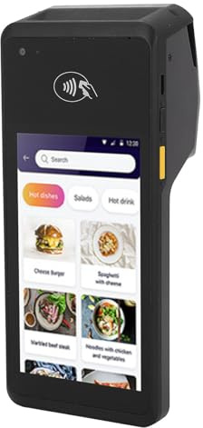 SEAFRONT POS-Belegdrucker, 5-Zoll-HD-Bildschirm, Tragbarer 4G-WLAN-NFC-Thermodrucker mit 58-mm-Hochgeschwindigkeitsdruck, für Kleine Unternehmen mit 11