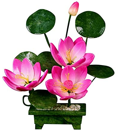 Simulerat träd 9,8 tum Jadesten Bonsai Potted Bonsai Hemmakontor Bord Rikedom Dekoration Jade Carving Vardagsrum Inredning Krukprydnader Simuleringsträd