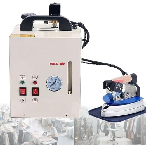 DPLWJPP Plancha de Vapor con Calderín Eléctrica con Tanque de 4L Caldera de Vapor Portátil con Manómetro y Temperatura Ajustable para Tiendas de Ropa y Lavanderías