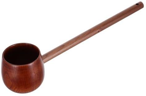 CHICAMPERA Cucharón de Madera Mango Largo para Cocina y Riego al Aire Libre, Utensilio para Servir Agua y Vino en Ceremonias y Uso Doméstico