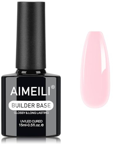 AIMEILI 8 en 1 Gel Base Constructor, Verano Color Capa Base Constructor en una Botella Builder Rápido LED UV Gel de Extensión de Uñas 15ml,1441