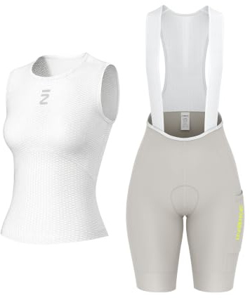 INBIKE Fahrradwest Tank Top + Bib Shorts Fahrradhose Gepolstert Ärmellos Set Damen Fahrradbekleidung Set Sommer Atmungsaktiv Schnelltrocknend Leicht Weich Hautfreundlich YXXS YXXS Grau M