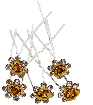 Just Fox – 5 Roses épingles à cheveux avec strass hairpins Fleurs