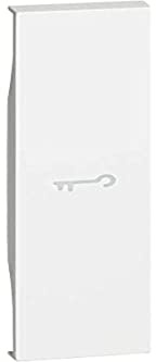 Bticino KW01F Cover Living Now da Applicare su Comando con Simbolo Chiave, Cover Illuminabile, Living Now, 1 Modulo, Colore Bianco