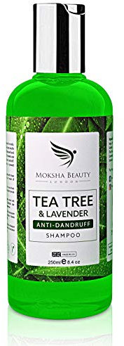 Tea Tree Shampoo anti forfora – [Prodotto nel Regno Unito] Shampoo terapeutico antimicotico dell'albero del tè per cuoio capelluto secco, prurito squamoso e capelli forfora per uomini e donne, 250 ml