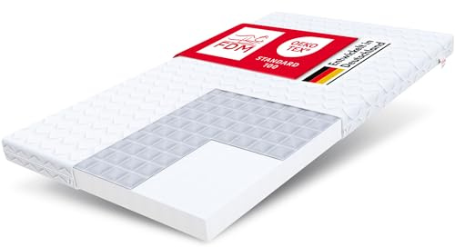 FDM Baby Care Kindermatratze 70 x 140 cm Babymatratze 9 cm Höhe Kinderbettmatratze H2 Härtegrad Polyurethanschaum mit Buchweizenfüllung Babybettmatratze Zweiseitig