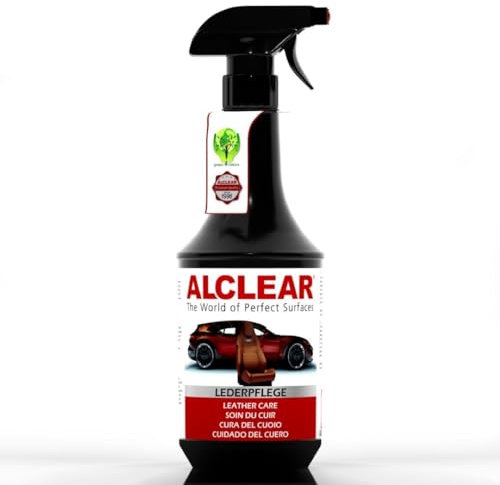 ALCLEAR 721LP Auto Lederpflege, Innenraum Autopflege für Glattleder, auch für Leder Sofa perfekt, 1.000 ml Reiniger mit Sprühkopf, Anwendung mit Mikrofasertuch