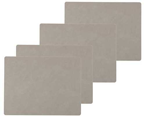 Lind DNA Tischset Square L Nupo, 4er-Set in Light Grey