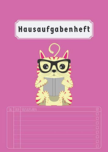 Hausaufgabenheft: Grundschule 2020 2021 | Din A4 | 50 Blatt | Aufgabenheft Kinder | Für madchen | Rosa