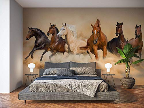 Oedim Fotomural Vinilo para Pared Caballos Corriendo | Mural | Fotomural Vinilo Decorativo | 200 x 150 cm | Decoración comedores, Salones, Habitaciones