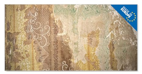 banjado Glas Magnettafel (120 x 60cm) - Magnetwand Glas - Magnetpinnwand als Memoboard - Pinnwand Magnettafel Küche, Büro, Kinderzimmer - Alte Tapeten