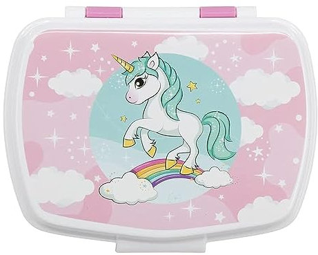 Boîte à goûter, à déjeuner, à sandwich pour enfants, motif licorne