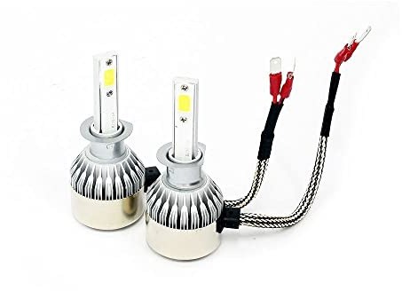 TEMPO DI SALDI Coppia di Lampade a LED per Auto/Moto C6 H1, 6000K, Fari Luce Bianca, Lampadine