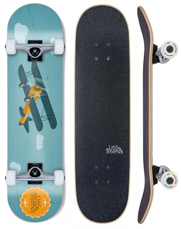 Little Boards Skateboard Kinder ab 3 Jahre - Komplettboard für Anfänger 3-11 Jahre, hochwertiges Kinderskateboard aus 7-Lagen Ahorn, ABEC 5 Kugellager, rutschfestes Griptape