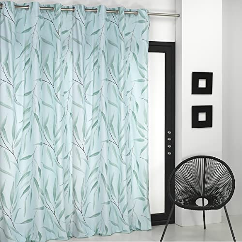 Lanovenanube Cortina confeccionada con ollaos Bambu - 150x260 cm - Color Turquesa