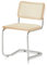 KHG Schwingstuhl Freischwinger chrom - Rückenlehne und Sitzfläche aus Massivholz Buche und Rattan - Esszimmerstuhl, Küchenstuhl Design Stuhl mit Wiener Geflecht