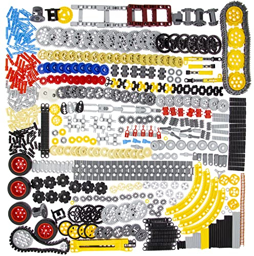 Habow 1085pcs Technic-Parts Gears-Axle-Pin-Connector Kompatibel mit Mainstream-Marke Technic Shock Bsorber Räder Kettenglied Rahmengelenke Nockenschnecke Ritzel Lenkung Differential Kit.