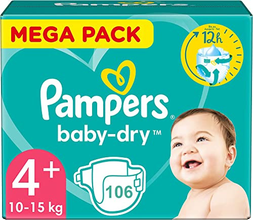 PAMPERS Baby Dry Größe 4 Plus 106 Windeln (10-15 kg)