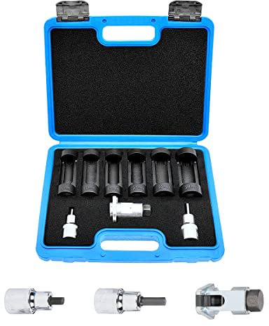 MRCARTOOL Steckschlüssel-Einsatz-Satz Federbeinmuttern-Einsatz Schlüssel-Einsatz 16mm 18mm 19mm 21mm 22mm 24mm mit 12 Punkt Stoßdämpfer-Werkzeugsatz 1/2 Spreizer-Werkzeuge