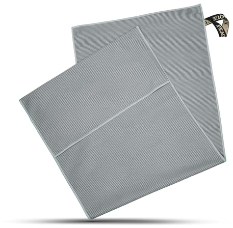 PEAQUE Mikrofaser Fitness-Handtuch mit Struktur - Umschlag für rutschfesten Halt - schnelltrocknend - Sport-Handtuch für Fitnessstudio (Grau, 100x40 cm)